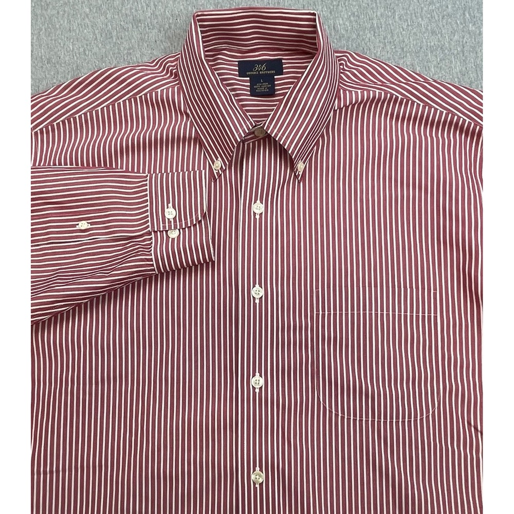Brooks Brothers Shirt Mens Large Striped 100% Cotton Button Down